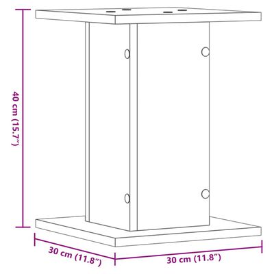 vidaXL Βάσεις Ηχείων 2 Τεμ. Γκρι Σκυρ. 30x30x40 εκ. Επεξ. Ξύλο