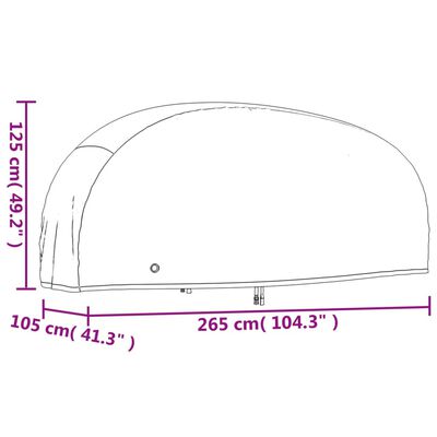 vidaXL Κουκούλες Μηχανής 2 τεμ. Μαύρες 265x105x125 εκ. Ύφασμα Oxford