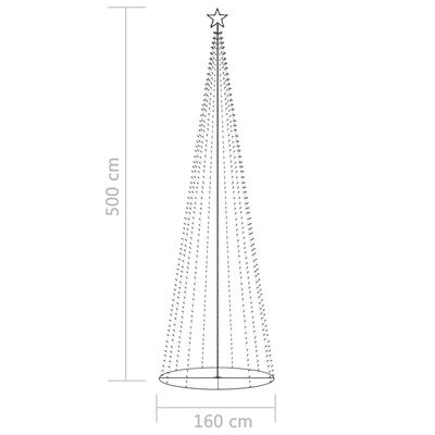 vidaXL Χριστουγεννιάτικο Δέντρο Κώνος 752 LED Πολύχρωμο 160x500 εκ.