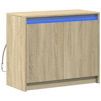 vidaXL Ντουλάπι με Φώτα LED Sonoma Δρυς 72x34x61 εκ Επεξεργασμένο Ξύλο