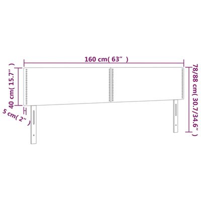 vidaXL Κεφαλάρια Κρεβατιού 2 τεμ. Γκρι80 x 5 x 78/88εκ.Συνθετικό Δέρμα