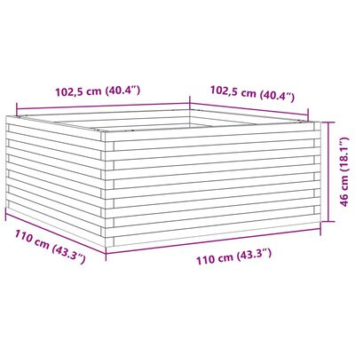 vidaXL Ζαρντινιέρα Κήπου 110x110x46 εκ. από Εμποτισμένο Ξύλο Πεύκου