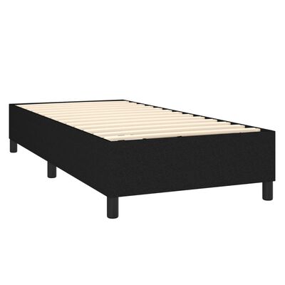 vidaXL Κρεβάτι Boxspring με Στρώμα Μαύρο 100 x 200 εκ. Υφασμάτινο