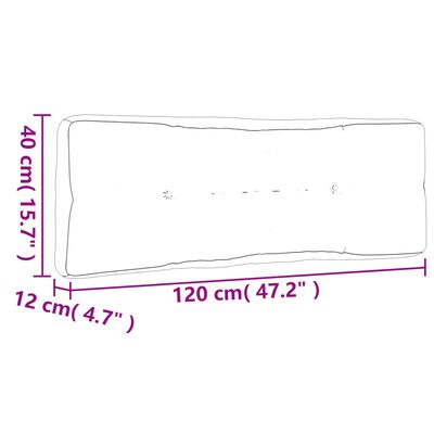 vidaXL Μαξιλάρι Παλέτας Ανοιχτό Μπλε 120 x 40 x 12 εκ. Υφασμάτινο