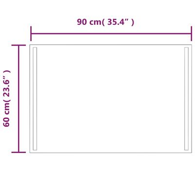 vidaXL Καθρέφτης Μπάνιου με LED 60x90 εκ.