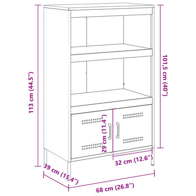 vidaXL Ντουλάπι Ανθρακί 68x39x113 εκ. από Ατσάλι