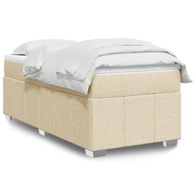 vidaXL Κρεβάτι Boxspring με Στρώμα Κρεμ 80 x 200 εκ. Υφασμάτινο