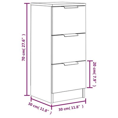 vidaXL Ντουλάπια 2 τεμ. Γκρι Sonoma 30x30x70 εκ. Επεξεργασμένο Ξύλο