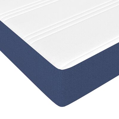 vidaXL Κρεβάτι Boxspring με Στρώμα Μπλε 90x200 εκ.Υφασμάτινο