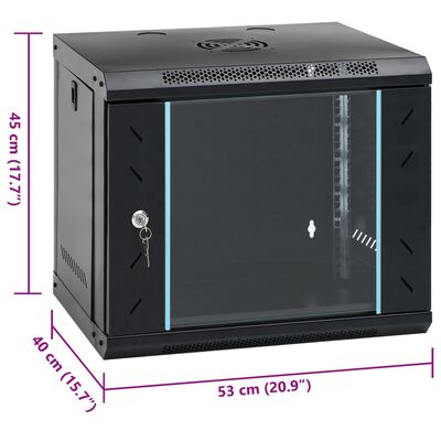 vidaXL Καμπίνα Δικτύου Επιτοίχια 9U 19'' IP20 53x40x45 εκ.