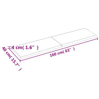 vidaXL Πάγκος Μπάνιου 160x40x(2-4) εκ. από Ακατέργαστο Μασίφ Ξύλο