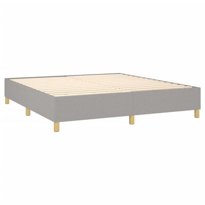 vidaXL Κρεβάτι Boxspring με Στρώμα Ανοιχτό Γκρι 180x200 εκ. Υφασμάτινο