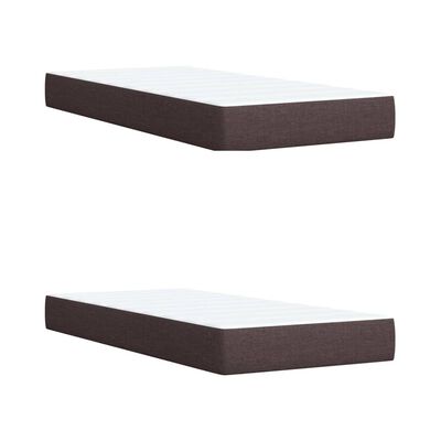 vidaXL Κρεβάτι Boxspring με Στρώμα Σκούρο Καφέ 200x200 εκ. Υφασμάτινο