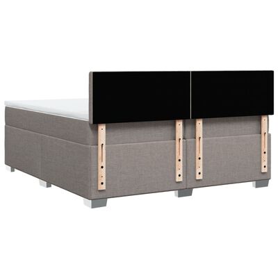 vidaXL Κρεβάτι Boxspring με Στρώμα Taupe 200x200 εκ. Υφασμάτινο