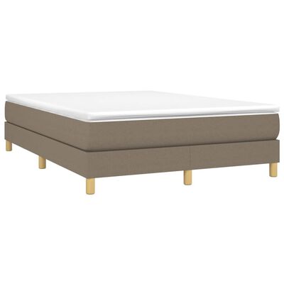 vidaXL Κρεβάτι Boxspring με Στρώμα Taupe 140x190 εκ. Υφασμάτινο