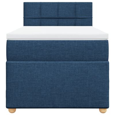 vidaXL Κρεβάτι Boxspring με Στρώμα Μπλε 80x200 εκ. Υφασμάτινο