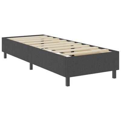 vidaXL Κρεβάτι Boxspring Σκούρο Γκρι 90 x 200 εκ. Υφασμάτινο