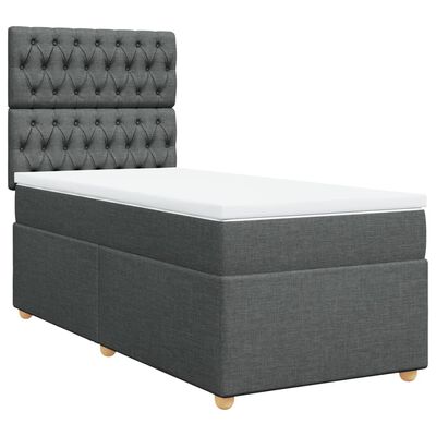 vidaXL Κρεβάτι Boxspring με Στρώμα Σκούρο Γκρι 80x200 εκ. Υφασμάτινο