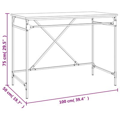 vidaXL Γραφείο Καπνιστή Δρυς 100 x 50 x 75 εκ. από Επεξεργασμένο Ξύλο