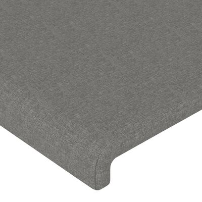 vidaXL Κρεβάτι Boxspring με Στρώμα Σκούρο Γκρι 90x200 εκ. Υφασμάτινο