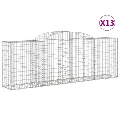 vidaXL Συρματοκιβώτια Τοξωτά 13 τεμ. 300x50x100/120 εκ. Γαλβαν. Ατσάλι