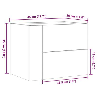 vidaXL Κομοδίνα Επιτοίχια 2 τεμ. Λευκά 45x30x35 εκ.