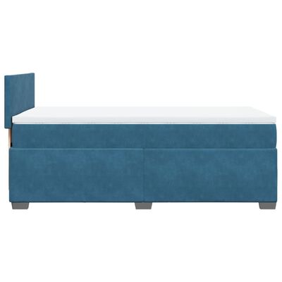 vidaXL Κρεβάτι Boxspring με Στρώμα Μπλε 80 x 200 εκ. Βελούδινο