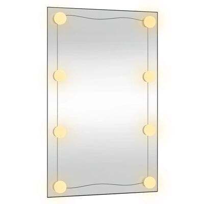 vidaXL Καθρέφτης Τοίχου με LED Ορθογώνιος 50x80 εκ. Γυάλινος