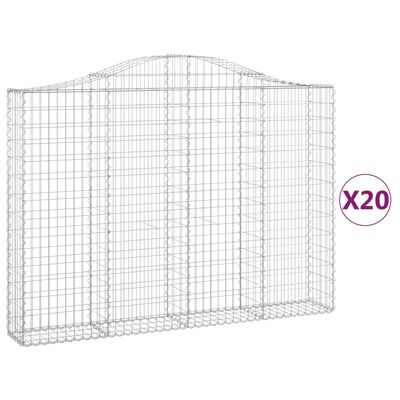 vidaXL Συρματοκιβώτια Τοξωτά 20 τεμ. 200x30x140/160 εκ. Γαλβαν. Ατσάλι