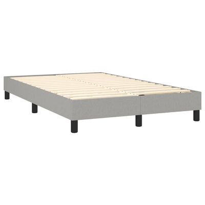 vidaXL Κρεβάτι Boxspring με Στρώμα Ανοιχτό Γκρι 120x200 εκ. Υφασμάτινο