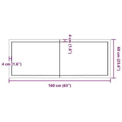 vidaXL Πάγκος Μπάνιου Αν. Καφέ 160x60x(2-6) εκ. Επεξεργ. Μασίφ Ξύλο