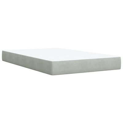 vidaXL Κρεβάτι Boxspring με Στρώμα Ανοιχτό Γκρι 120x200 εκ. Βελούδινο