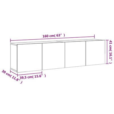 vidaXL Έπιπλα Τοίχου Τηλεόρασης 2 Τεμ. Λευκά 80 x 30 x 41 εκ.