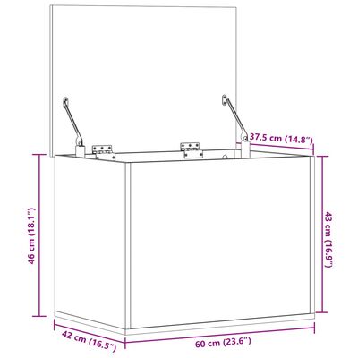 vidaXL Κουτί Αποθήκευσης Λευκό 60x42x46 εκ. Επεξεργασμένο Ξύλο