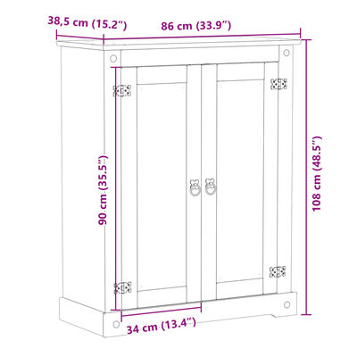 vidaXL Παπουτσοθήκη Corona 86x38,5x108 εκ. από Μασίφ Ξύλο Πεύκου