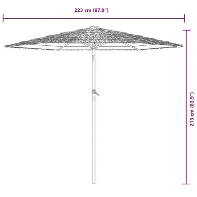 vidaXL Ομπρέλα Κήπου με Ατσάλινο Ιστό Καφέ 223 x 223 x 213 εκ.