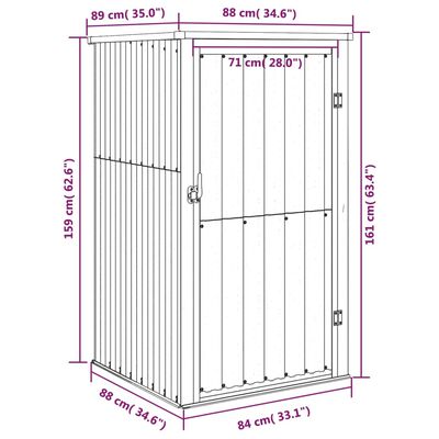 vidaXL Αποθήκη Εργαλείων Κήπου Καφέ 88x89x161 εκ. Γαλβαν. Ατσάλι