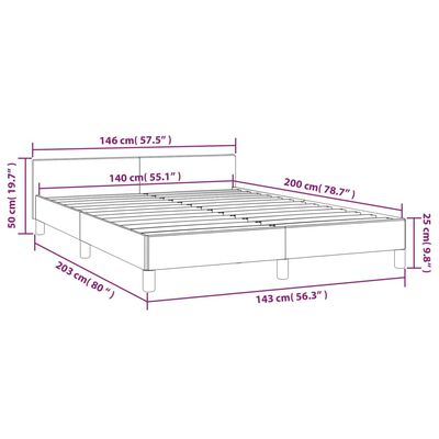 vidaXL Σκελετός Κρεβατιού Χωρίς Στρώμα Καφέ 140x200 εκ.Υφασμάτινο