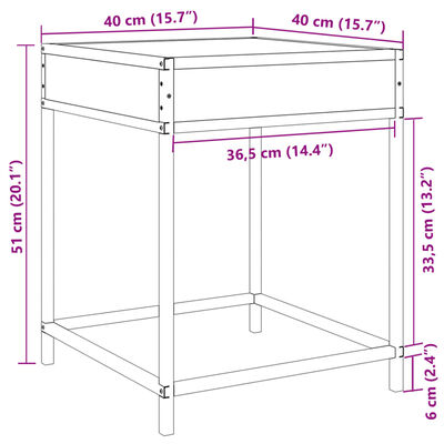 vidaXL Τραπεζάκι Σαλονιού Άπειρο Φως LED Μαύρο 40x40x51 εκ.