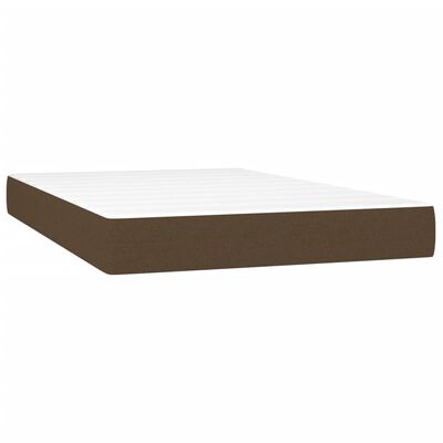 vidaXL Κρεβάτι Boxspring με Στρώμα Σκούρο Καφέ 120x200 εκ. Υφασμάτινο