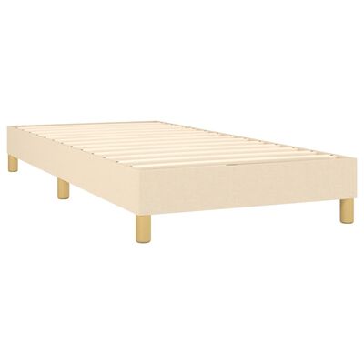 vidaXL Κρεβάτι Boxspring με Στρώμα Κρεμ 80 x 200 εκ. Υφασμάτινο