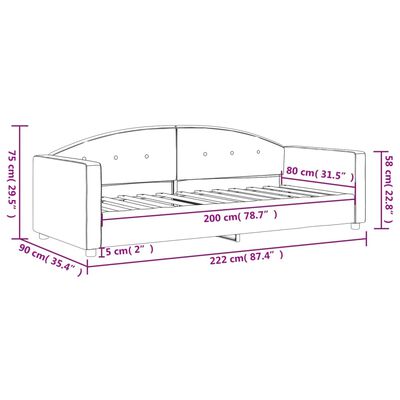 vidaXL Καναπές Κρεβάτι Κίτρινος 80 x 200 εκ. Βελούδινος