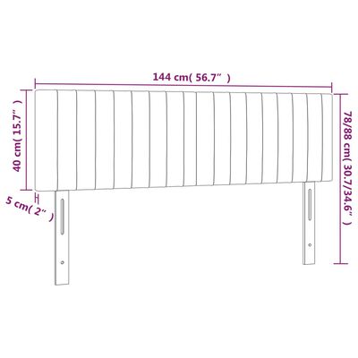 vidaXL Κεφαλάρια Κρεβατιού 2 τεμ. Σκ. Γκρι 72x5x78/88 εκ. Υφασμάτινα