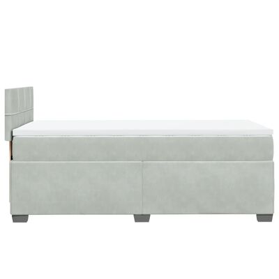 vidaXL Κρεβάτι Boxspring με Στρώμα Ανοιχτό Γκρι 80x200 εκ. Βελούδινο