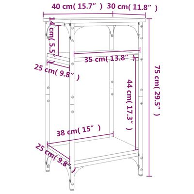 vidaXL Βοηθητικό Τραπέζι Μαύρο 40 x 30 x 75 εκ. από Επεξεργασμένο Ξύλο