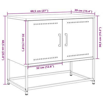 vidaXL Έπιπλο Τηλεόρασης Πράσινο Λαδί 68,5x39x60,5 εκ. από Ατσάλι