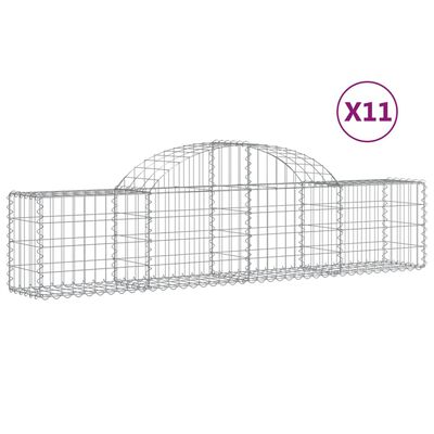 vidaXL Συρματοκιβώτια Τοξωτά 11 τεμ. 200x30x40/60 εκ. Γαλβαν. Ατσάλι