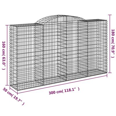 vidaXL Συρματοκιβώτια Τοξωτά 20 τεμ. 300x50x160/180 εκ. Γαλβαν. Ατσάλι