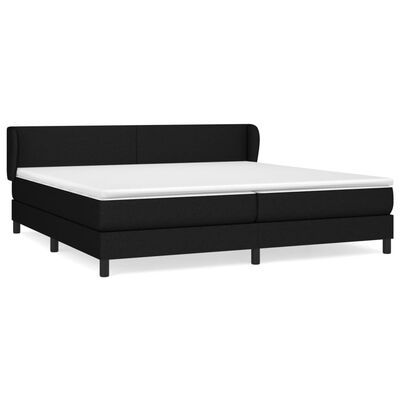 vidaXL Κρεβάτι Boxspring με Στρώμα Μαύρο 200x200 εκ. Υφασμάτινο