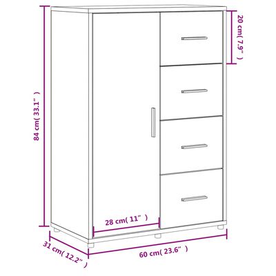 vidaXL Ντουλάπι Sonoma Δρυς 60x31x84 εκ. Επεξεργασμένο Ξύλο